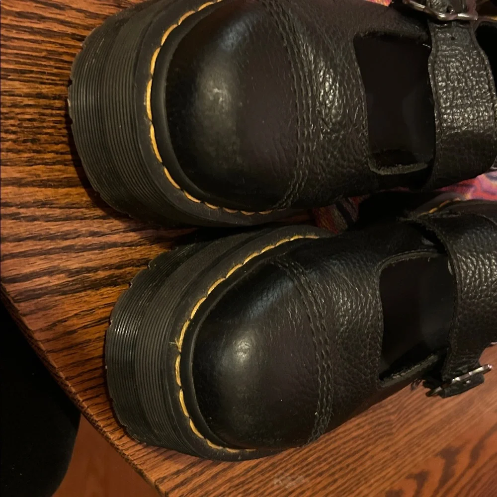 Dr. Martens Addina Flower Buckle Leather Platform Shoes size 9 UK41 black - Picture 8 of 8